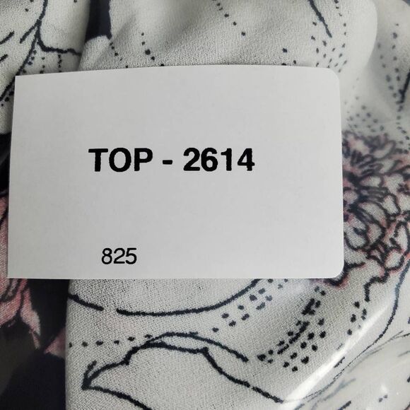 Adora Black Pink Floral Off Shoulder Blouse M Ruffle Sleeve Boho Top - Picture 6 of 6